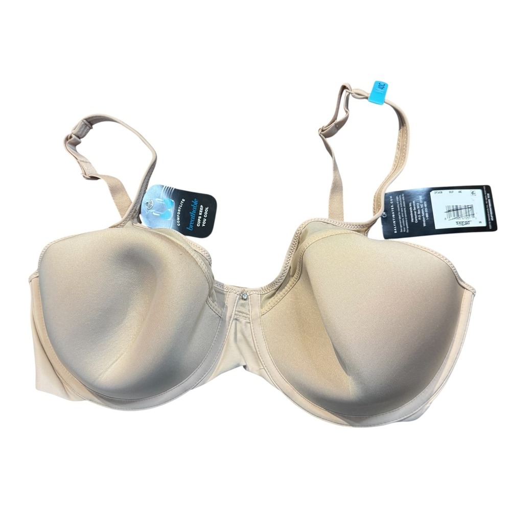 Bali Smoothing Underwire T-Shirt Bra Womens 40C Beige Convertible 3439 NEW